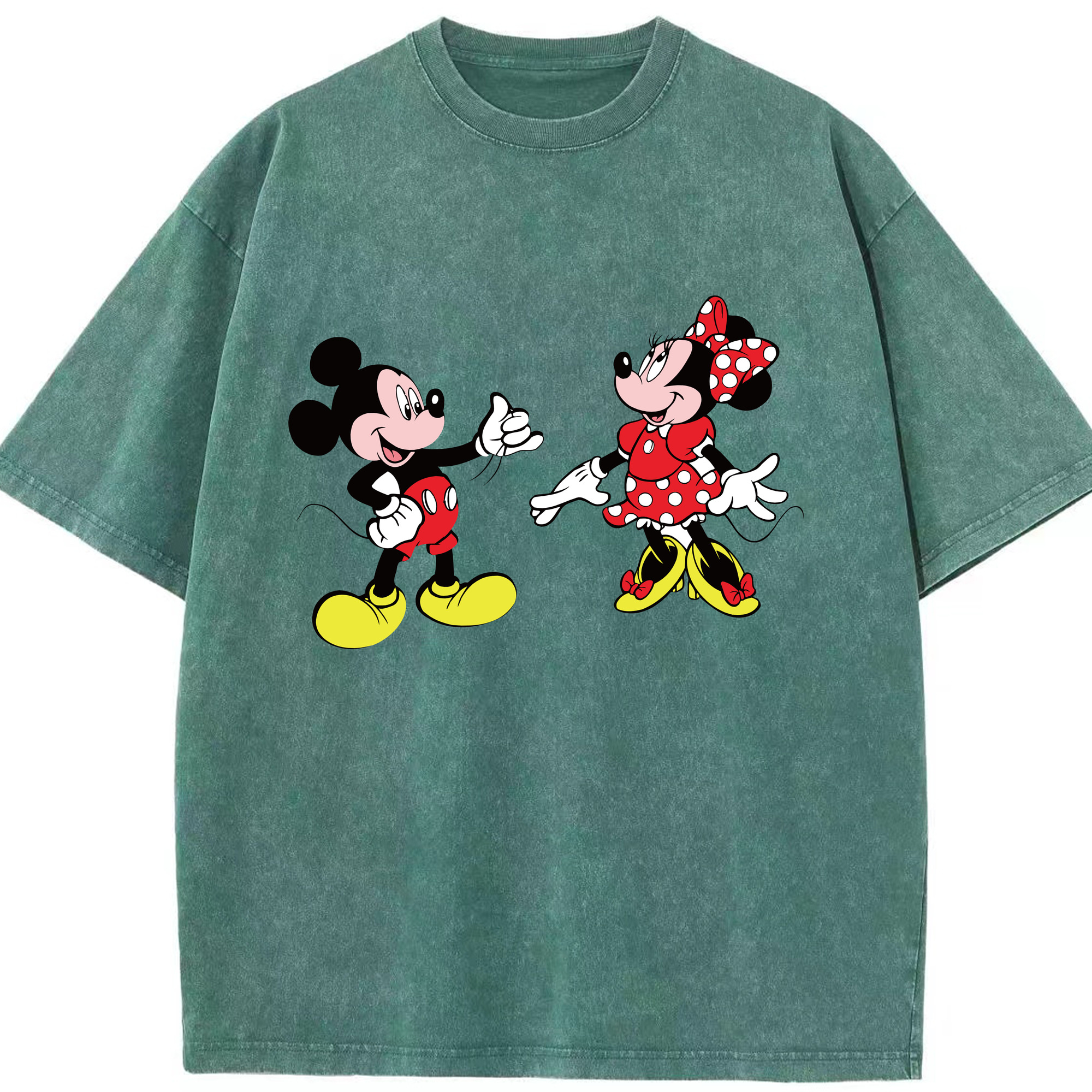 （画像用） ミッキーマウス Mickey Mouse 綿100% ヴィンテージ風 半袖Tシャツ（フロントプリント）